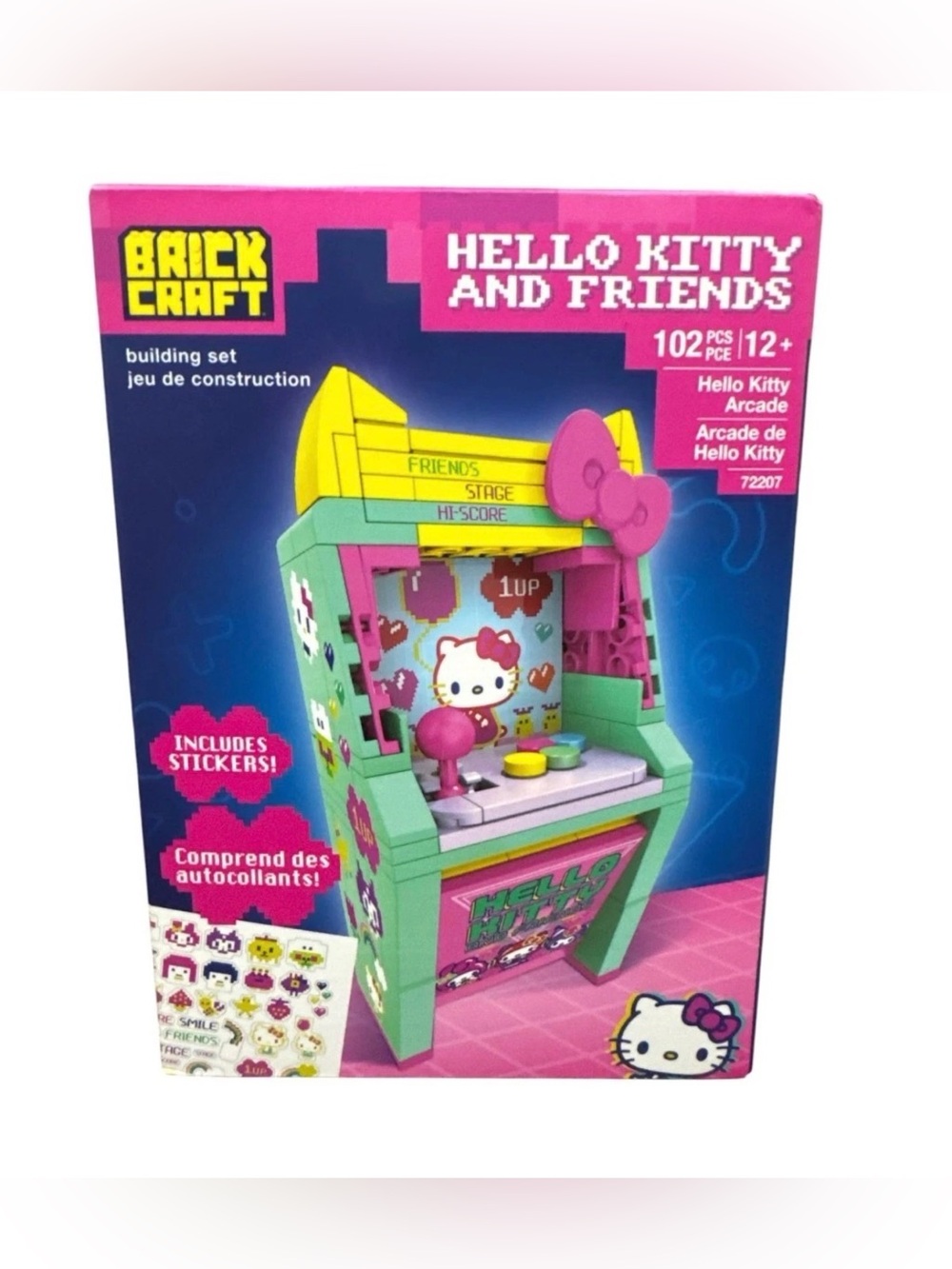 Hello Kitty & Friends Brick Craft Arcade Building Set 102 Pieces Includes Sticke